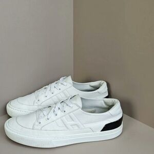 🚩steal authentic Hermes White and Black Men's Sneakers